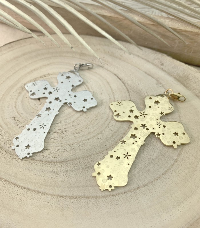 Pendentif - Croix fleurie