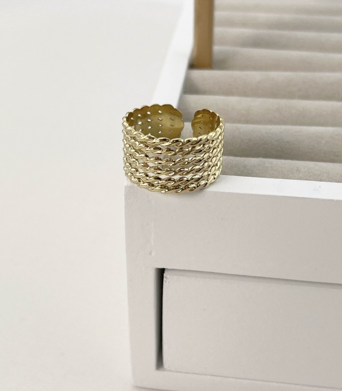 Bague tressée - Acier chirurgical - Actuel Diffusion - Grossiste de bijoux