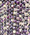 Agate violette à facettes - 105 cm - Colliers pierres naturelles à noeuds