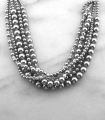 Collier Court Imitation Perles de Culture Rhodié