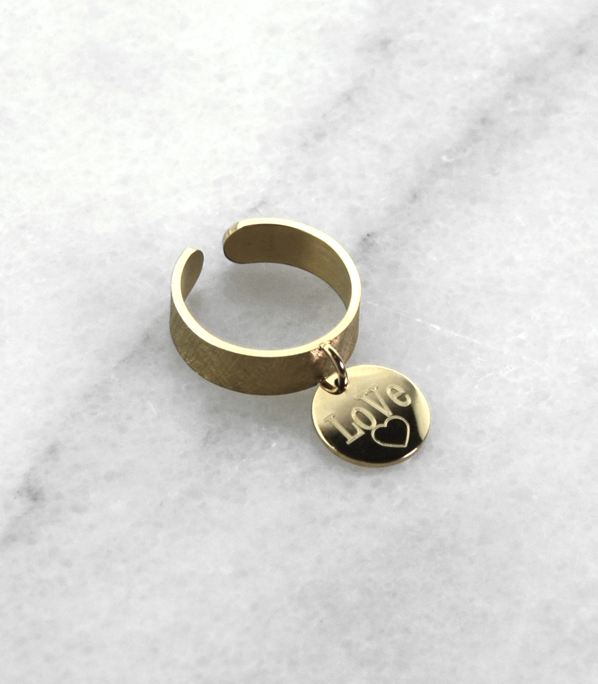 Bague breloque à personnaliser - Ajustable - Acier Chirurgical 316L