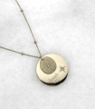 Collier médaille étoile effet brossé et lisse - A personnaliser