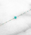 Bracelet trèfle epoxy turquoise - Acier chirurgical