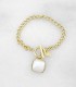 Bracelet fermoir, pendentif nacré - Acier chirurgical - Actuel Diffusion