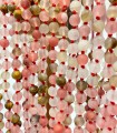 Quartz cerise rose mat - 105 cm - Colliers pierres naturelles à noeuds