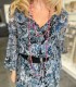 Long sautoir pierres naturelles - Impression Jasper rose