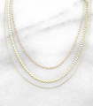 Collier multi-rangs - Perles colorées et chaînes