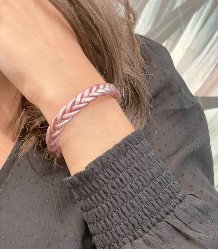 Bracelet Bouddhiste tressé - Rose