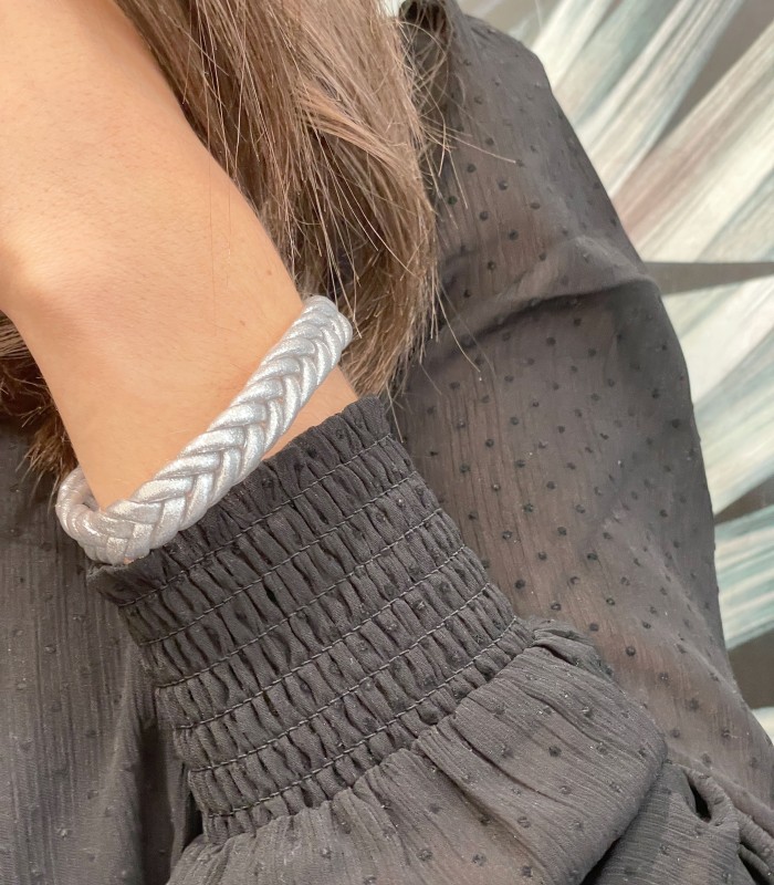 Bracelet Bouddhiste tressé - Argenté