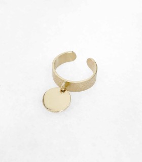 Bague breloque brossée - Acier chirurgical - Actuel Diffusion