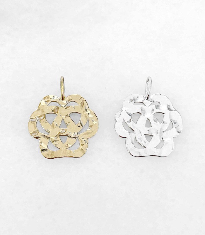 Pampille - Mandala martelé - (2cm) - Actuel diffusion - grossiste de bijoux fantaisie