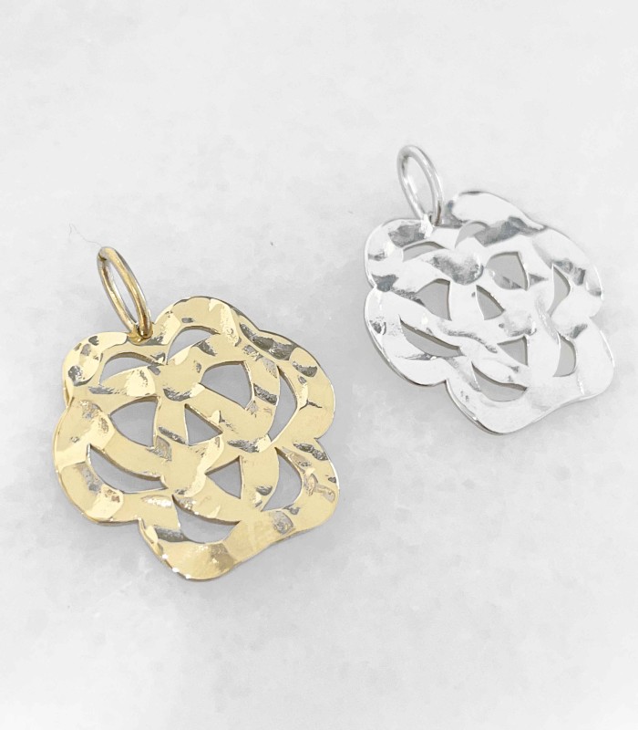 Pampille - Mandala martelé - (2cm) - Actuel diffusion - grossiste de bijoux fantaisie