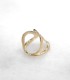 Bague asymétrique - acier inoxydable u doré à l'or fin 18k