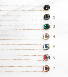 Collier - Cristal de verre tinté - 7 déclinaisons - grossiste lyon