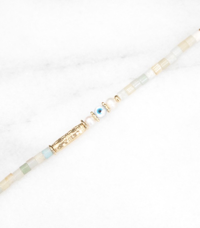 Bracelet - Oeil Protecteur et pierre naturelle