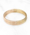 Bracelet Bouddhiste fin véritable - Bi-color champagne & light gold