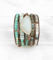 Bracelet multi-rangs pierres naturelles - Amazonite