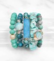 Lot de 5 bracelets pierres naturelles - Turquoise