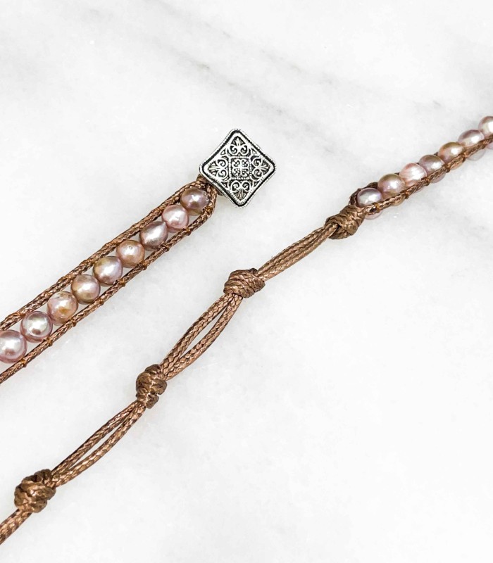 Bracelet multi-rangs perles d'eau douce - actuel diffusion - grossiste