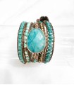 Bracelet multi-rangs pierres naturelles - Russian Amazonite