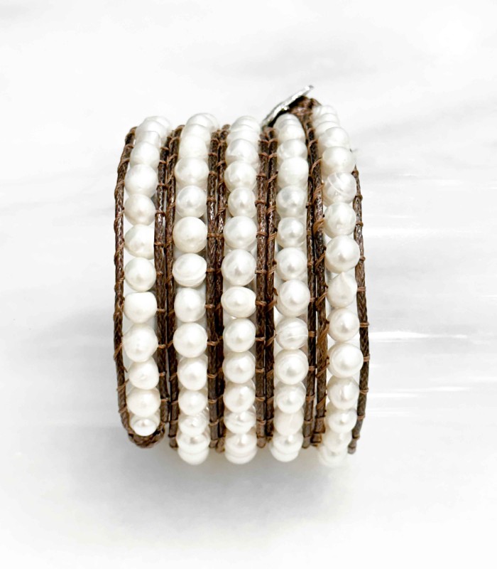 Bracelet multi-rangs perles d'eau douce - Actuel Diffusion - grossiste et créateur de bijoux 2023 - fournisseur