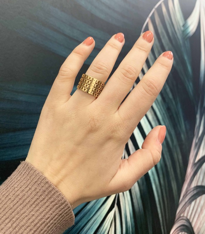 Bague large détail chaîne en acier inoxydable  - Actuel diffusion - Grossiste et créateur de bijoux fantaisies - Tendance - 2023