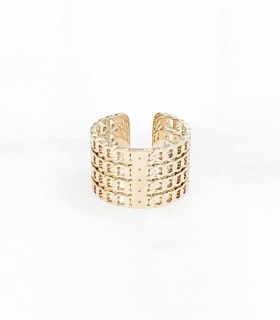 Bague large détail chaîne en acier inoxydable  - Actuel diffusion - Grossiste et créateur de bijoux fantaisies - Tendance - 2023