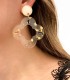 Boucles d'oreilles en acrylique & feuilles d'or