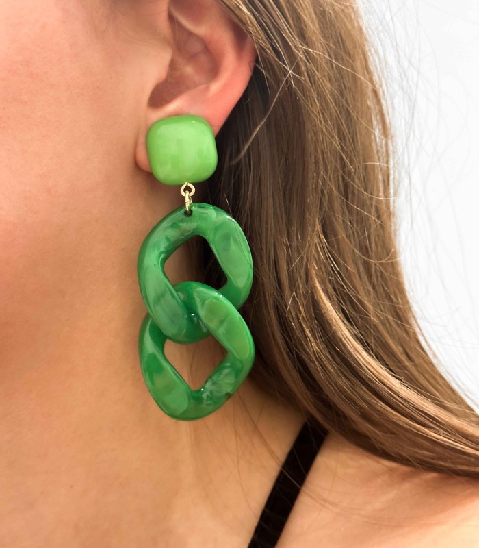 Boucles d'oreilles en acrylique - Vert
