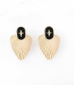 Boucles d'oreilles pendantes motif croix