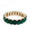 Bracelet en cristal K9 de haute qualité - Vert émeraude - Forme rectangle