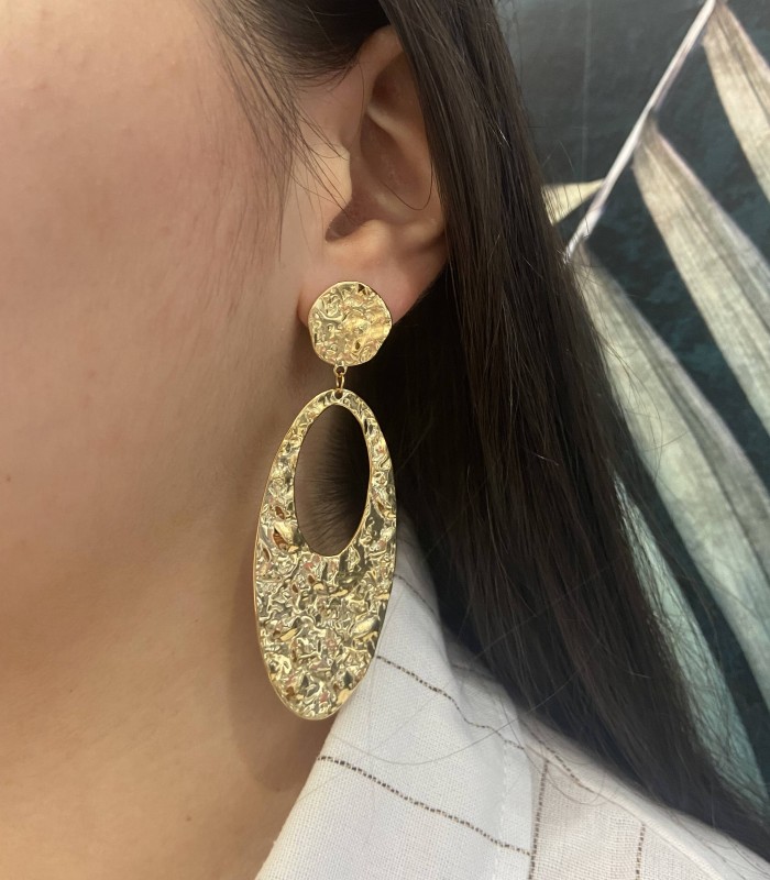 Boucles d'oreilles Pendantes Ovales Martelés