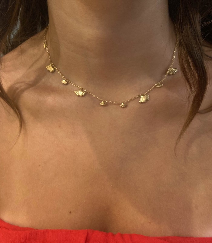 Collier Ginkgo Acier Inoxydable