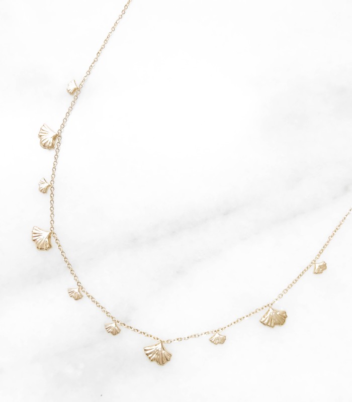 Collier Ginkgo Acier Inoxydable