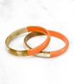 Bracelet coloré orange en corne véritable - 1,2 cm