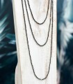 Sautoir en perles de cristal teinté - Longueur 2m50 - Anthracite