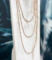 Sautoir en perles de cristal teinté - Longueur 2m50 - Multicolor