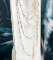 Sautoir en perles de cristal teinté - Longueur 2m50 - Rose/violet clair
