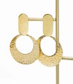 Boucles d'oreilles rondes martelées - Acier Inoxydable