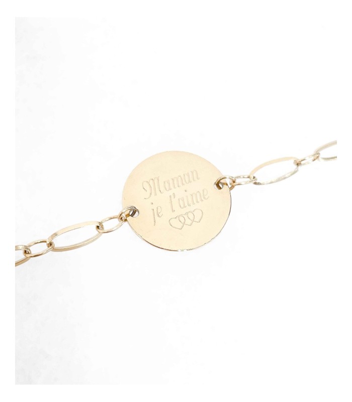 Bracelet médaillon à graver - Acier inoxydable