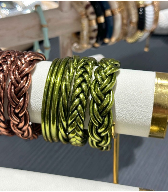 Bracelet Bouddhiste fin véritable - Kaki