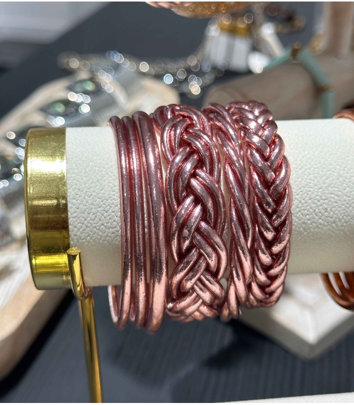 Bracelet Bouddhiste véritable torsadé - Rose Gold