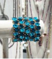 Bracelet en cristal K9 de haute qualité - Duo de bleu - Forme goutte