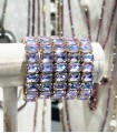 Bracelet en cristal K9 de haute qualité - Bleu/Rose/Vert - Forme rectangle