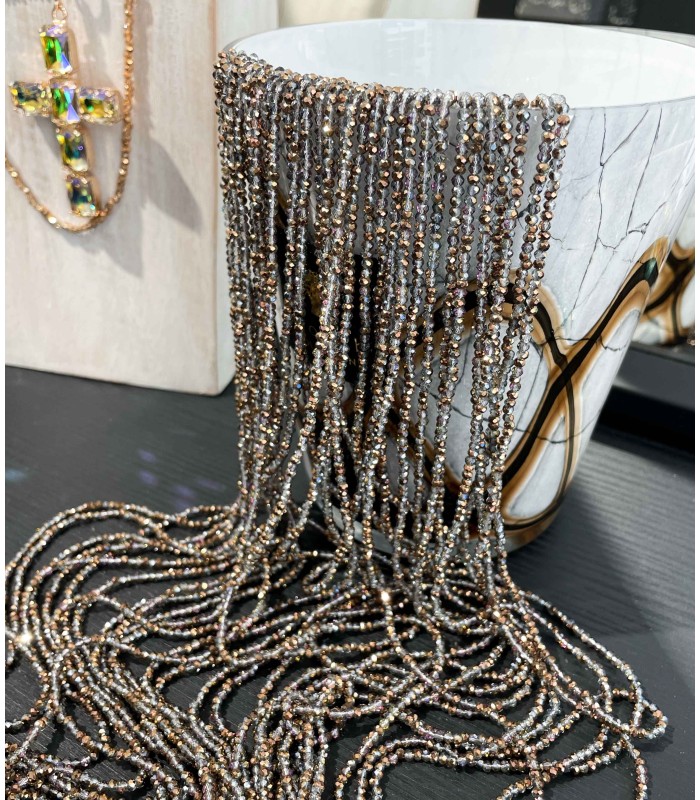 sautoir - perles en cristal teinté - long sautoir femme - actuel diffusion - grossiste et créateur de bijoux