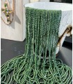 Sautoir en perles de cristal teinté - Longueur 2m50 - Vert