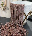Sautoir en perles de cristal teinté - Longueur 2m50 - Rose/violet