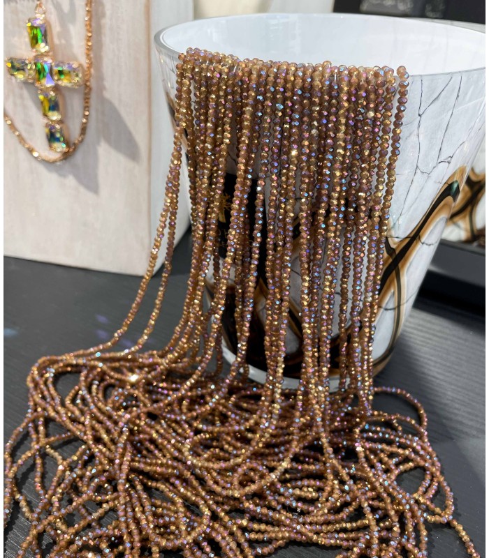sautoir - perles en cristal teinté - long sautoir femme - actuel diffusion - grossiste et créateur de bijoux
