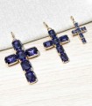 Croix en cristal - Pendentif - Violet foncé