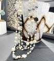 Sautoir long - Imitation perles de culture - Laiton